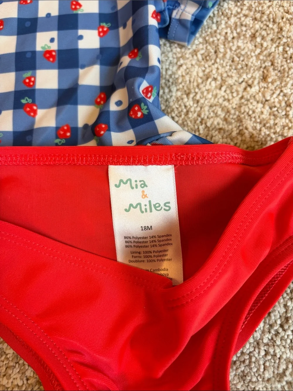 Mia & Miles two piece tankini rash guard